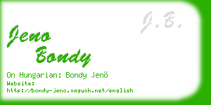 jeno bondy business card