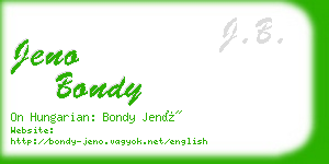 jeno bondy business card